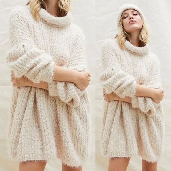 Free People Sweaters - New Free People Oasis Oversized Tunic Pullover Sweater In Ivory Size Medium